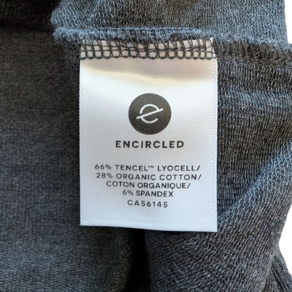 Encircled The Comfy Blouse Dark Grey Puff Sleeves Mock Neck Women's size Large - Picture 9 of 11